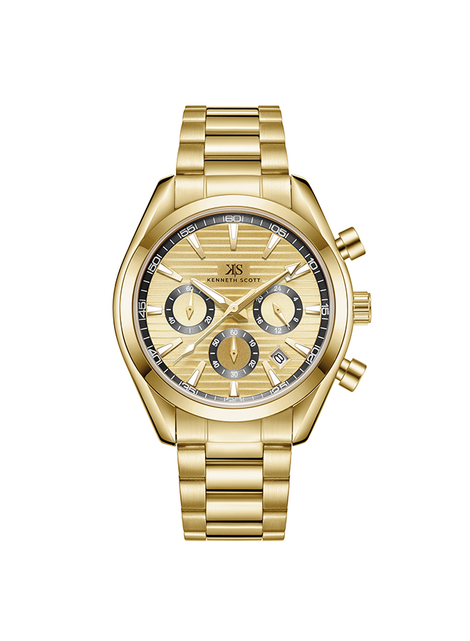 Kenneth Scott Men's Chrono & Multi Function Champagne Dial Watch - K23150-GBGC