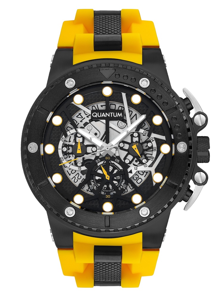 Quantum Men's Chronograph Black Dial Watch - HNG535.654
