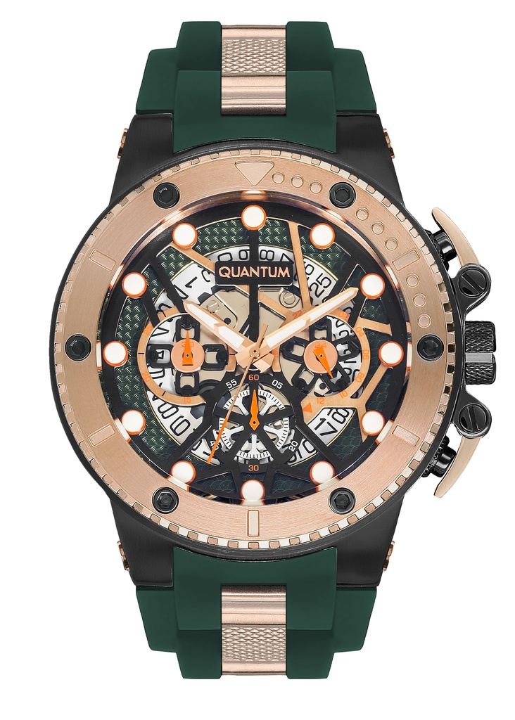 QUANTUM Men's Chronograph Black Dial Watch - HNG535.857