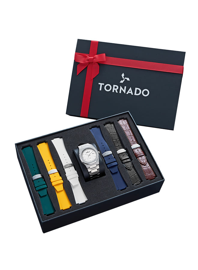 Tornado Gift Set Men's Analog White Dial Watch - T23006C-SBSW-S
