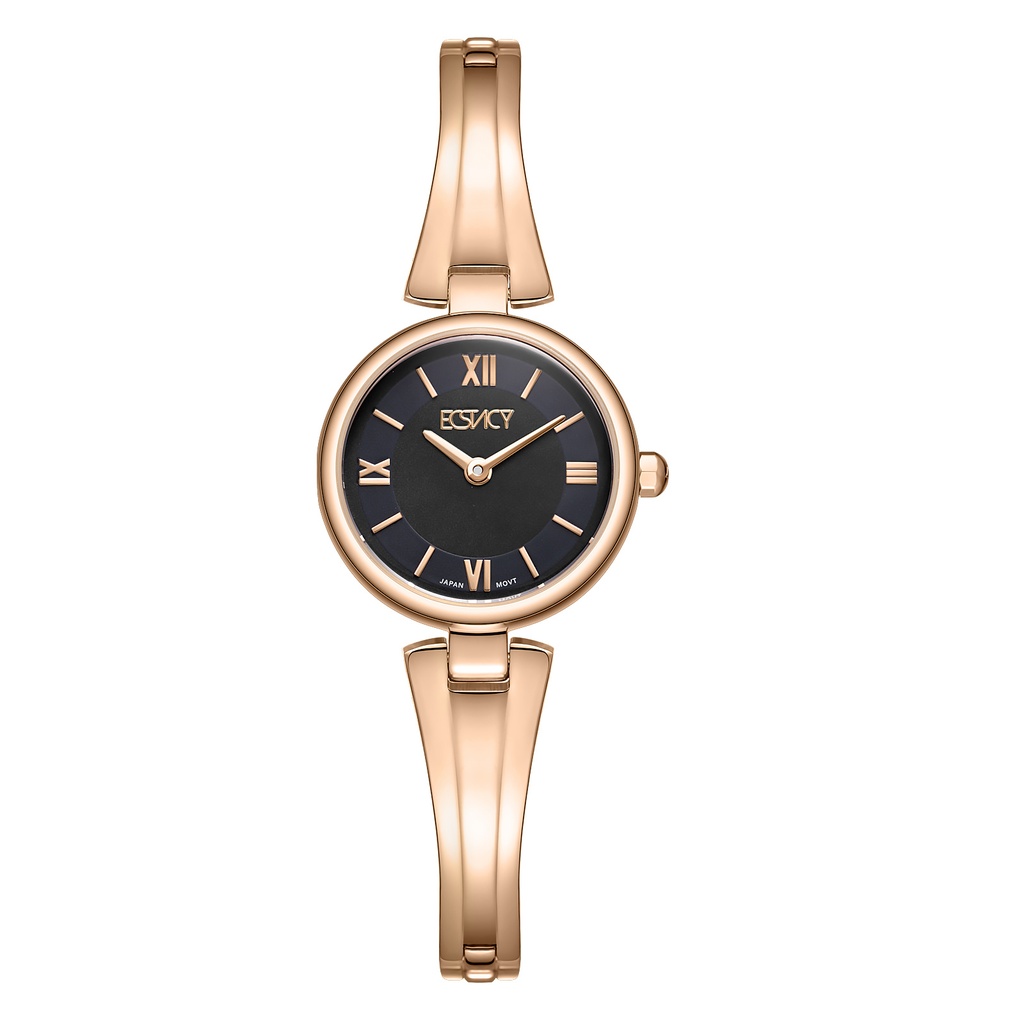 ECSTACY Women GL12 Fn MOP Black Dial E25509-RBKMB