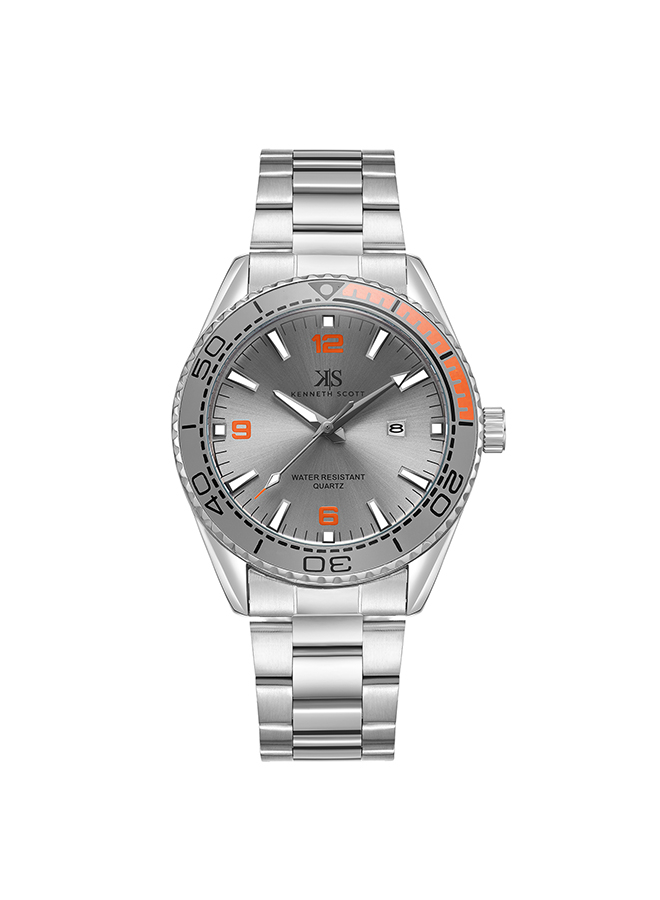 Kenneth Scott Men's Analog Silver Dial Watch - K23024-SBSS