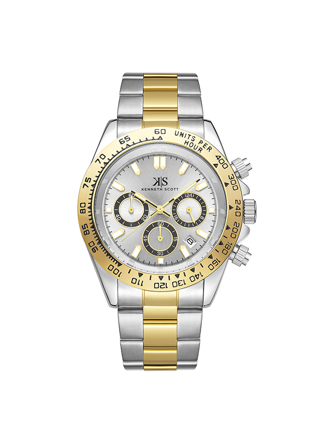 Kenneth Scott Men's Multi Function White Dial Watch - K23123-TBTW
