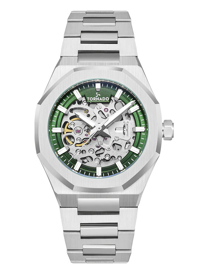TORNADO AUTONOVA Men's Automatic Green Dial Watch - T24303-SBSH