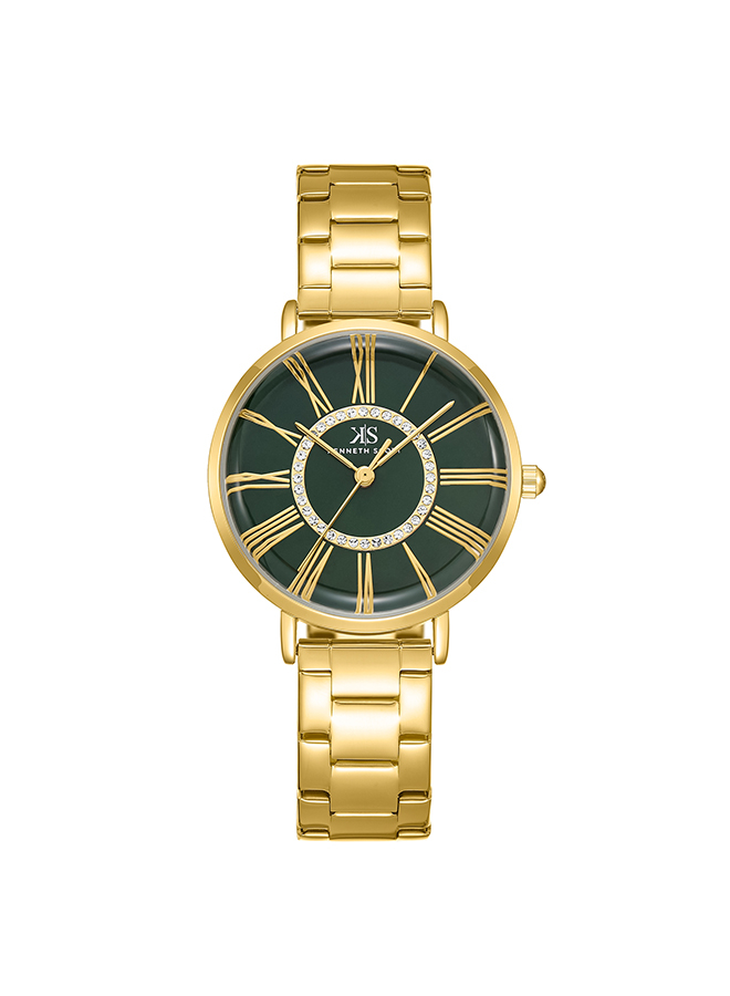 Kenneth Scott Women's Analog Green Dial Watch - K23536-GBGG