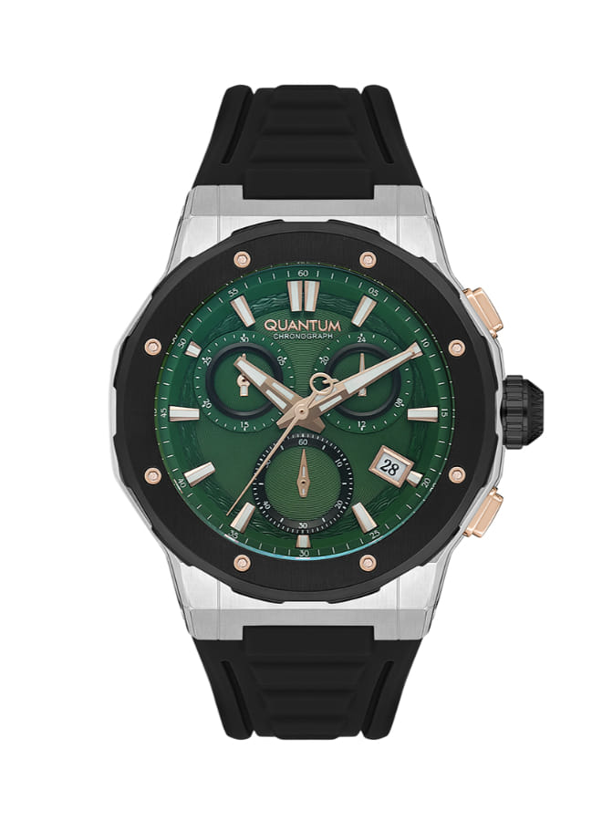 QUANTUM Men's Chronograph Green Dial Watch - HNG1082.371