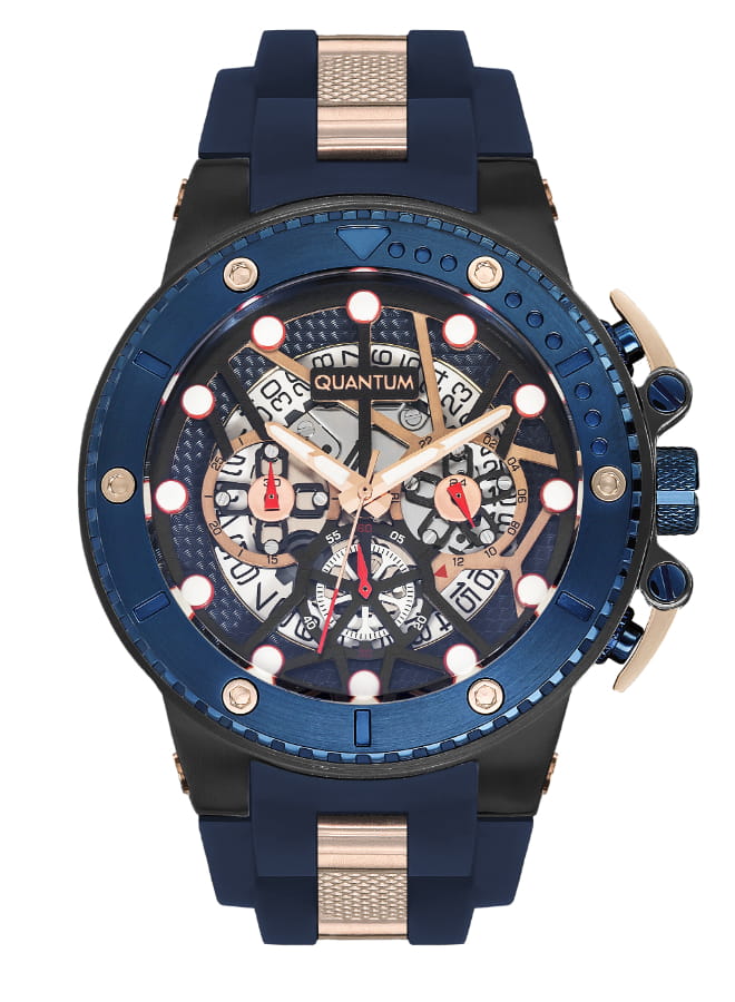 QUANTUM Men's Chronograph Blue Dial Watch - HNG535.059