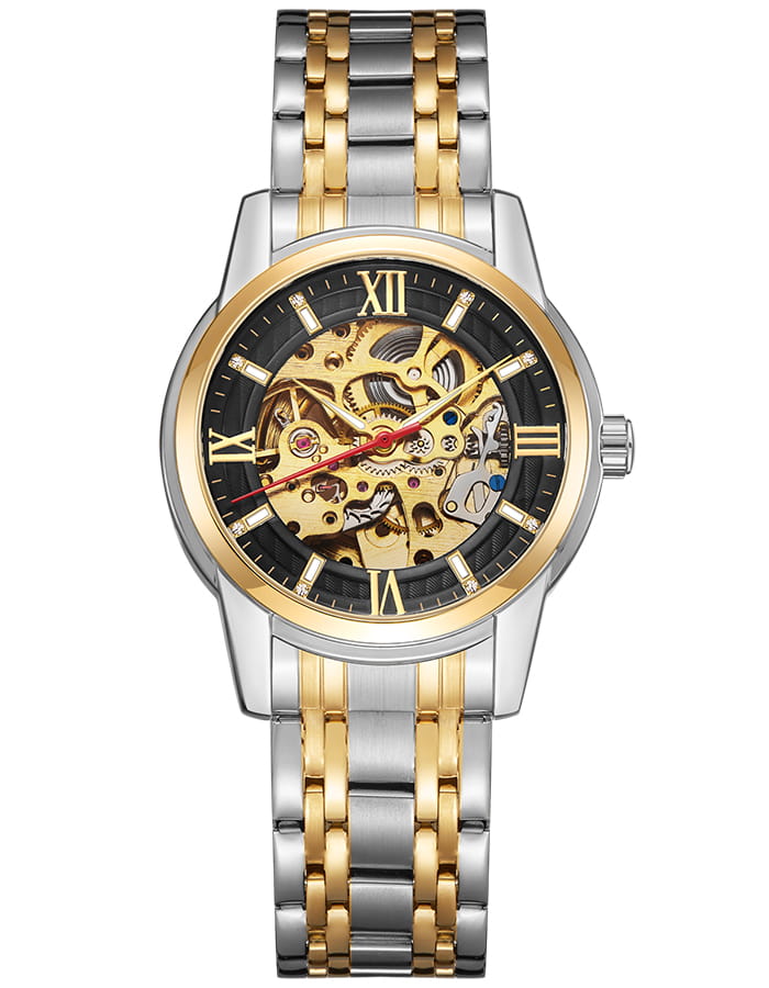Kenneth Scott Men's Mechanical Black Dial Watch - K22311-TBTB