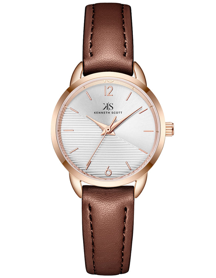 Kenneth Scott Women's Analog White Dial Watch - K22526-RLDW