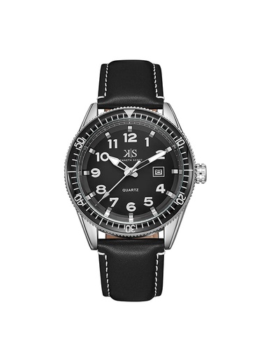 [K23028-SLBB] Kenneth Scott Men's Analog Black Dial Watch - K23028-SLBB