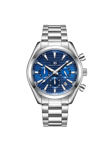 [K23150-SBSN] Kenneth Scott Men's Chrono & Multi Function Dark Blue Dial Watch - K23150-SBSN