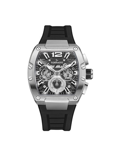 [T23105-SSBB] Tornado XENITH Men's Multi Function Black Dial Watch - T23105-SSBB