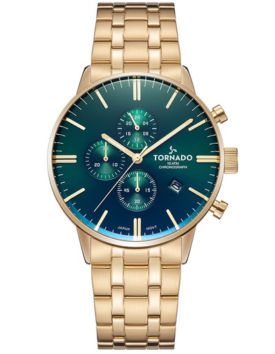 [T6102-GBGH] Tornado CELESTIA ELITE Men's Chronograph Green Dial Watch - T6102-GBGH