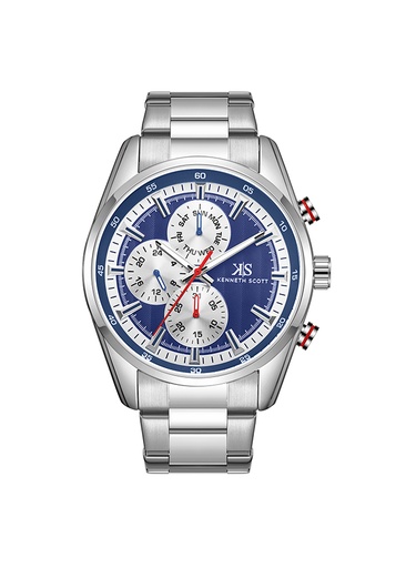 [K24117-SBSN] Kenneth Scott Men's Multi Function Blue Dial Watch - K24117-SBSN