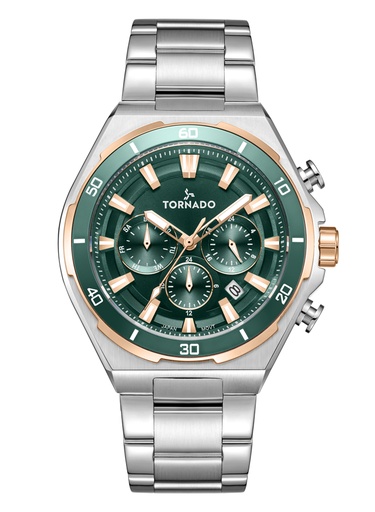 [T24104-KBSHK] TORNADO STRELLAR X Men's Multi Function Green Dial Watch - T24104-KBSHK
