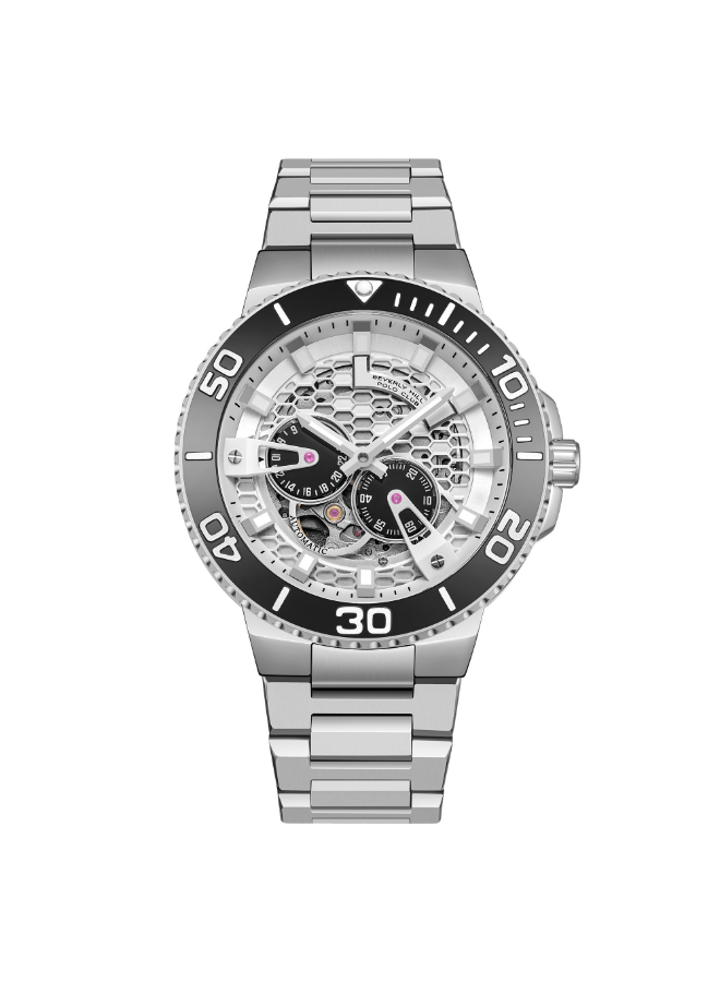[BP3702X.330] BEVERLY HILLS POLO CLUB Men's Automatic Multifunction Silver Dial Watch - BP3702X.330