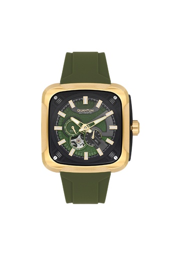 [QMG1135.175] QUANTUM Men's Automatic Dark Green Dial Watch - QMG1135.175